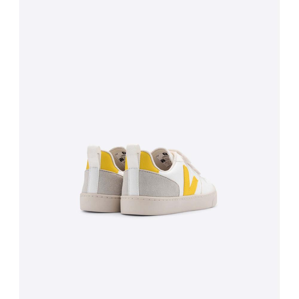 Veja V-10 CWL Kids' Shoes White/Gold | CA 787YXF